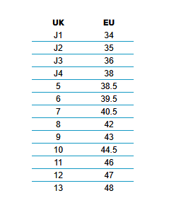 2025 Gul 5mm All Purpose Boots 0 Size Chart